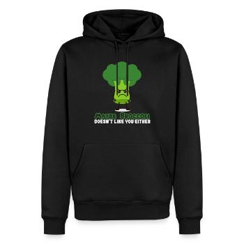 Brokkoli - Männer Premium Bio Hoodie - Schwarz - Vorne - Nico (187cm)