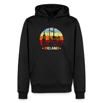 Irland - Männer Premium Bio Hoodie - Schwarz - Vorne - Nico (187cm)