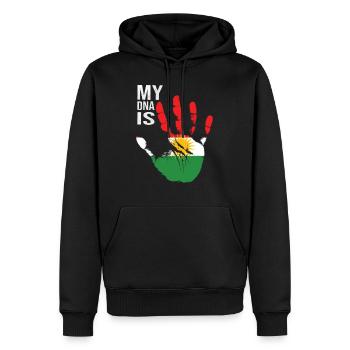 Amour du Kurdistan, mon ADN est kurde, drapeau du Kurdistan - Sweat à capuche Premium bio Homme - noir - Devant - Nico (187cm)