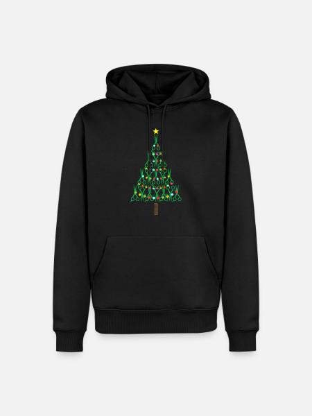 Friseur Weihnachtsbaum Haircutter Stylist Geschenk - Männer Premium Bio Hoodie - Schwarz