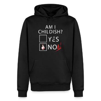 Bin Ich Kindisch - Männer Premium Bio Hoodie - Schwarz - Vorne - Nico (187cm)