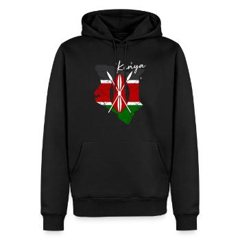 Kenya - Sweat à capuche Premium bio Homme - noir - Devant - Nico (187cm)