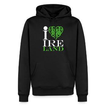 Irland - Männer Premium Bio Hoodie - Schwarz - Vorne - Nico (187cm)