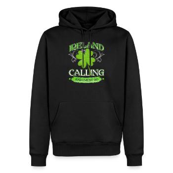 Irland - Männer Premium Bio Hoodie - Schwarz - Vorne - Nico (187cm)