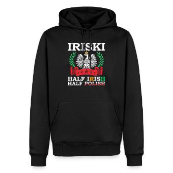 Irland - Männer Premium Bio Hoodie - Schwarz - Vorne - Nico (187cm)