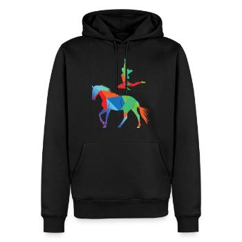 Voltige - Sweat à capuche Premium bio Homme - noir - Devant - Nico (187cm)
