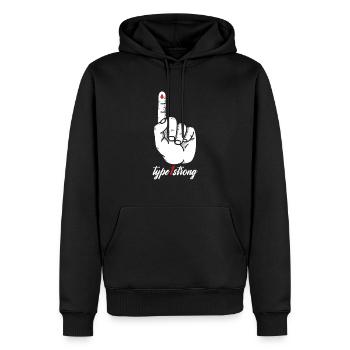 Typ 1 Starke Blutgruppe Finger Blut Geschenk - Männer Premium Bio Hoodie - Schwarz - Vorne - Nico (187cm)
