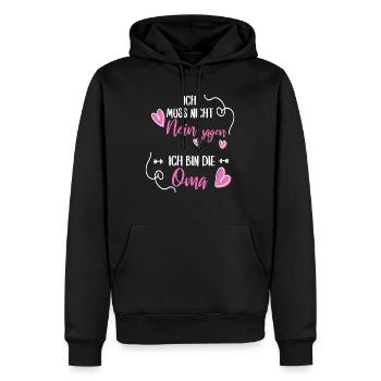Ich muss nicht Nein sagen ich bin die Oma Geschenk - Männer Premium Bio Hoodie - Schwarz - Vorne - Nico (187cm)