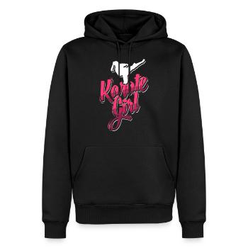 Fille de karaté - Sweat à capuche Premium bio Homme - noir - Devant - Nico (187cm)