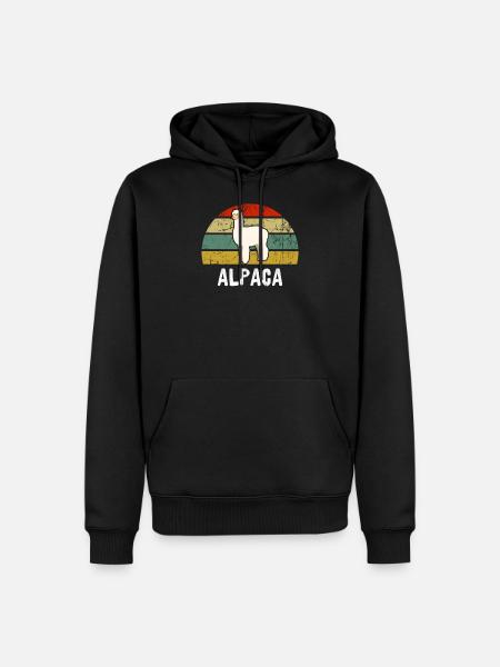 Alpaka Lama - Männer Premium Bio Hoodie - Schwarz