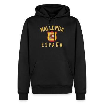 Mallorca - Männer Premium Bio Hoodie - Schwarz - Vorne - Nico (187cm)