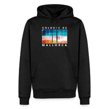 Mallorca - Männer Premium Bio Hoodie - Schwarz - Vorne - Nico (187cm)