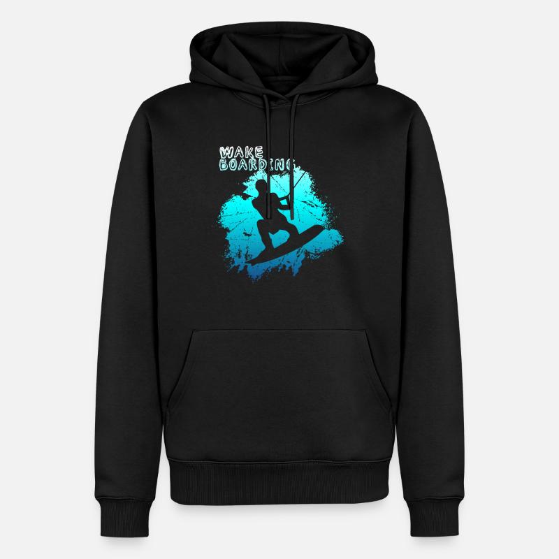 wakeboard - Sweat à capuche Premium bio Homme - noir