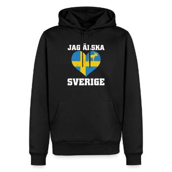 Suède - Sweat à capuche Premium bio Homme - noir - Devant - Nico (187cm)