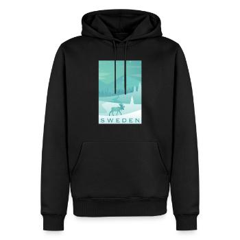 Suède - Sweat à capuche Premium bio Homme - noir - Devant - Nico (187cm)