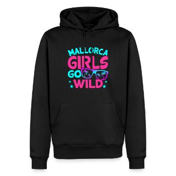 Mallorca - Männer Premium Bio Hoodie - Schwarz - Vorne - Nico (187cm)