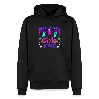 Mallorca - Männer Premium Bio Hoodie - Schwarz - Vorne - Nico (187cm)