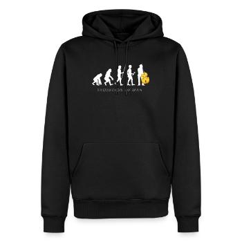 Entwicklung des Mann-Bass-Streichinstrument-Liebhaber-Geschenks - Männer Premium Bio Hoodie - Schwarz - Vorne - Nico (187cm)