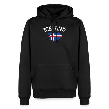 Island - Männer Premium Bio Hoodie - Schwarz - Vorne - Nico (187cm)
