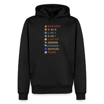 Universum Planeten - Männer Premium Bio Hoodie - Schwarz - Vorne - Nico (187cm)
