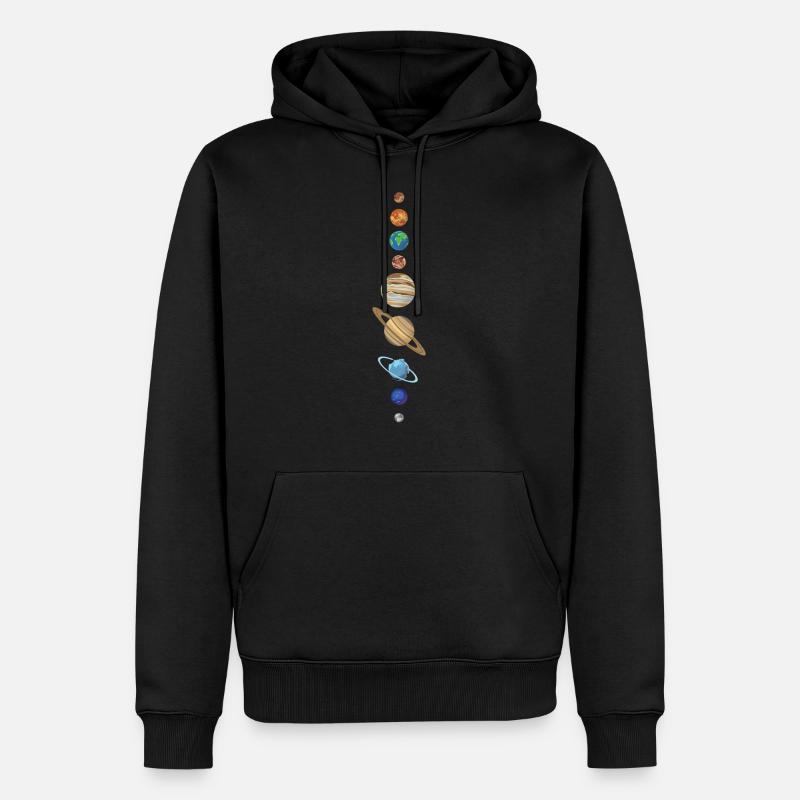 Planètes univers - Sweat à capuche Premium bio Homme - noir