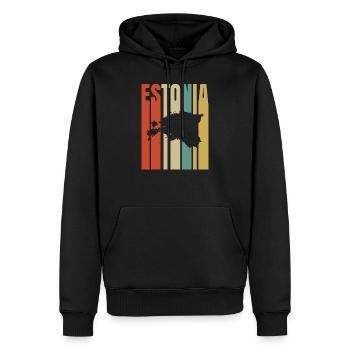 Estland - Männer Premium Bio Hoodie - Schwarz - Vorne - Nico (187cm)