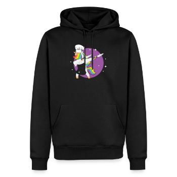 Einhorn-Chef, der betupfendes Pony-Geschenk kocht - Männer Premium Bio Hoodie - Schwarz - Vorne - Nico (187cm)