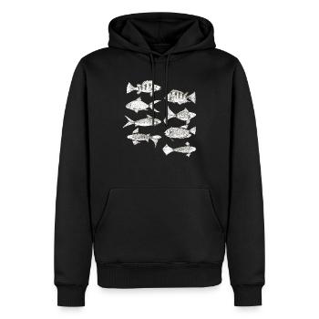 Fish Collection Vintage Fishes Gift Fishing Fish - Sweat à capuche Premium bio Homme - noir - Devant - Nico (187cm)