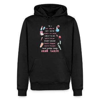 Nagel Tech Kosmetikerin Fingernägel Nagel Tech Geschenk - Männer Premium Bio Hoodie - Schwarz - Vorne - Nico (187cm)