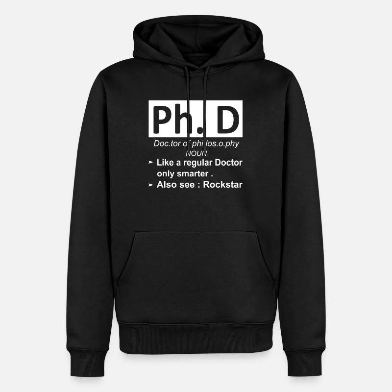 PhD Philosophie - Männer Premium Bio Hoodie - Schwarz