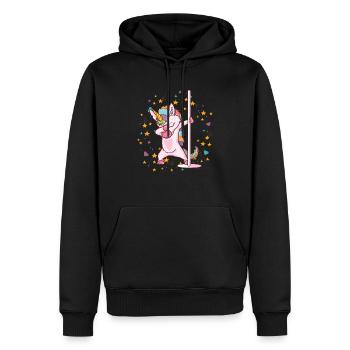 Stangentanz-Einhorn-niedliches lustiges Stangentanz-Geschenk - Männer Premium Bio Hoodie - Schwarz - Vorne - Nico (187cm)