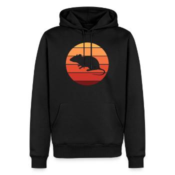 Ratte - Männer Premium Bio Hoodie - Schwarz - Vorne - Nico (187cm)