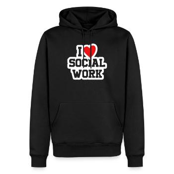 I Love Social Work Social Worker Liberal Gift - Men’s Premium Organic Hoodie - black - Front - Nico (187cm)