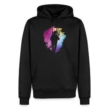 Nettoyeur de maison de ramoneur - Sweat à capuche Premium bio Homme - noir - Devant - Nico (187cm)