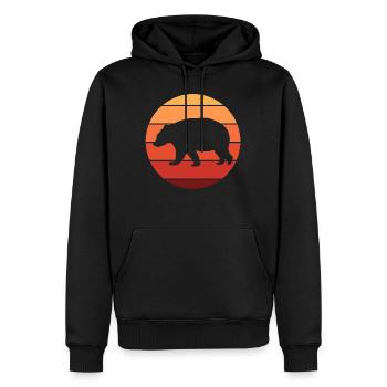 Ours animal sauvage - Sweat à capuche Premium bio Homme - noir - Devant - Nico (187cm)