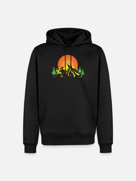 Berglandschaft - Männer Premium Bio Hoodie - Schwarz