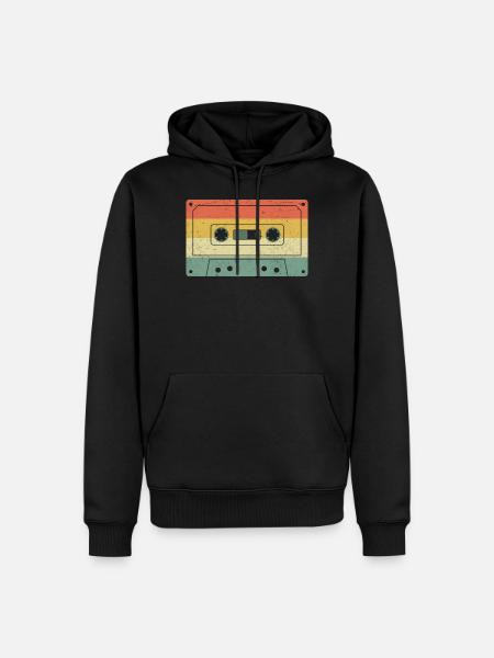 Vintage Kassette 80er Jahre 90er Jahre alte Retro - Männer Premium Bio Hoodie - Schwarz