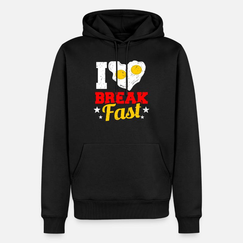 petit déjeuner - Sweat à capuche Premium bio Homme - noir