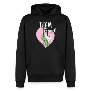 Team Braut Bride JGA Gruppe Dino Dinosaurier - Männer Premium Bio Hoodie - Schwarz - Vorne - Nico (187cm)