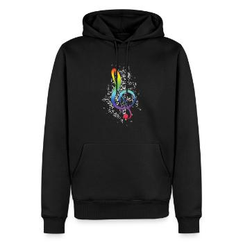 Musik Note Musikinstrument Musiker Geschenk - Männer Premium Bio Hoodie - Schwarz - Vorne - Nico (187cm)