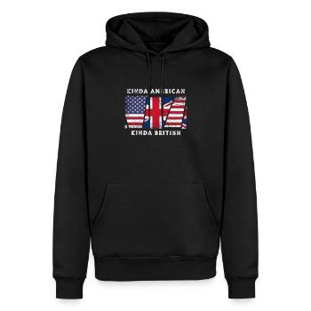 Un peu américain Un peu britannique - Sweat à capuche Premium bio Homme - noir - Devant - Nico (187cm)