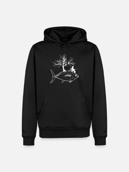 Fischen-Freizeit-Fischen-Fisch-cooles Fischen-Geschenk - Männer Premium Bio Hoodie - Schwarz