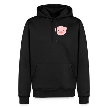 porc - Sweat à capuche Premium bio Homme - noir - Devant - Nico (187cm)