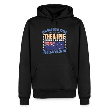 nouvelle-Zélande - Sweat à capuche Premium bio Homme - noir - Devant - Nico (187cm)