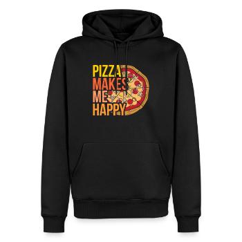 pizza - Sweat à capuche Premium bio Homme - noir - Devant - Nico (187cm)