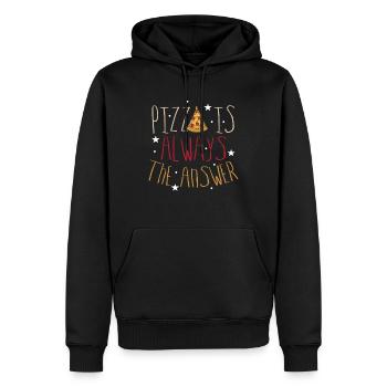 pizza - Sweat à capuche Premium bio Homme - noir - Devant - Nico (187cm)