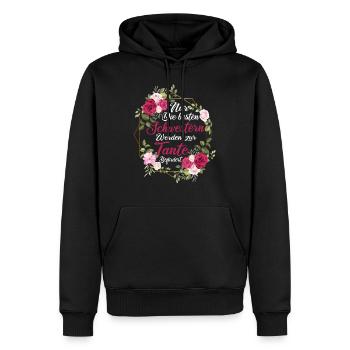 Schwanger Schwangerschaft Tante Schwester Geschenk - Männer Premium Bio Hoodie - Schwarz - Vorne - Nico (187cm)