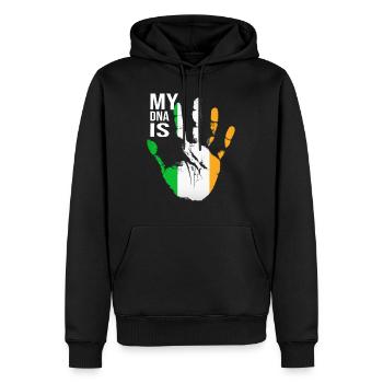 My DNA Is Irish, Irish Hand, Ireland Flag, Irish - Männer Premium Bio Hoodie - Schwarz - Vorne - Nico (187cm)