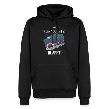 Damit Klimaschutz klappt mit dem Klapprad 20 Zoll. - Männer Premium Bio Hoodie - Schwarz - Vorne - Nico (187cm)