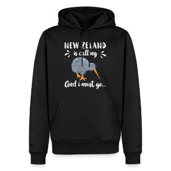 Kiwi de Nouvelle-Zélande - Sweat à capuche Premium bio Homme - noir - Devant - Nico (187cm)